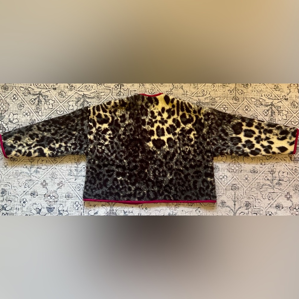 Handmade Vintage Cheetah Print Blanket Jacket - Picture 5 of 9